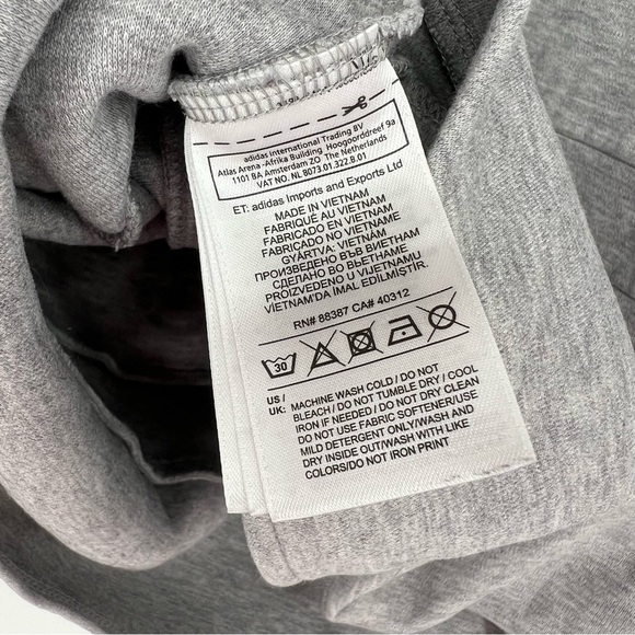 Adidas Three Stripes Gray Hoodie - Picture 4 of 9